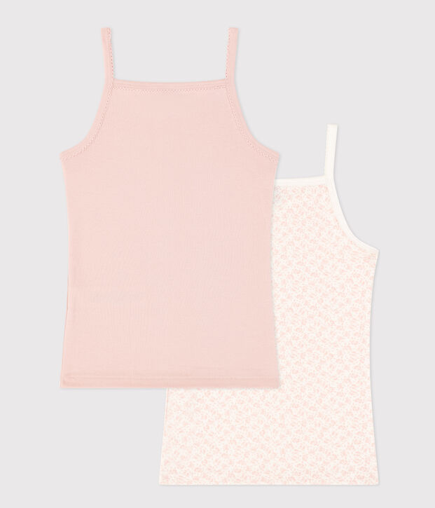 Lot de 2 chemises &agrave; bretelles fleur en coton enfant multicouleur