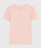 Tee-shirt L'ICONIQUE col rond en coton Femme rose SALINE