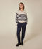 Pull en laine et coton femme blanc AVALANCHE/bleu SMOKING