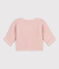Cardigan bébé tricot point mousse en coton rose SALINE