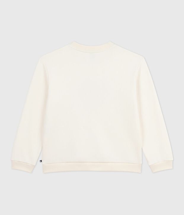 Sweatshirt femme en coton blanc cass&eacute;