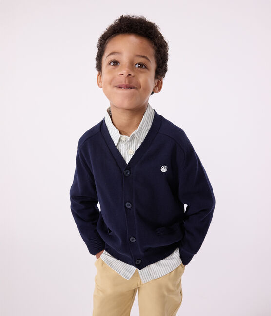 Cardigan en coton enfant garçon bleu SMOKING