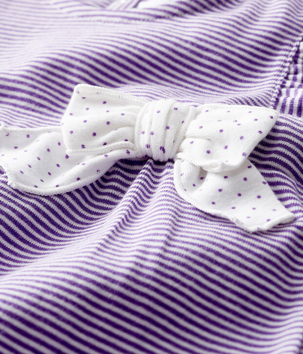 Combicourt b&eacute;b&eacute; fille milleraies violet/blanc