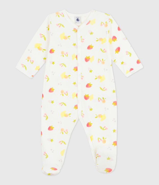 Pyjama b&eacute;b&eacute; en coton imprim&eacute; fruits blanc/multicouleur
