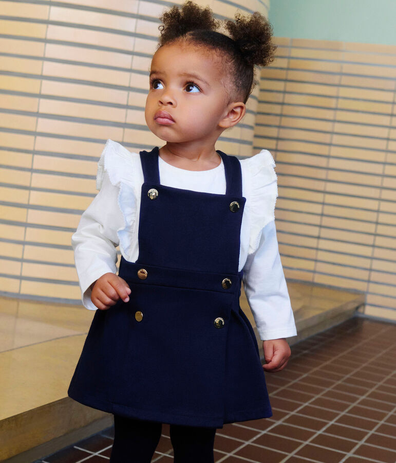 Robe b&eacute;b&eacute; en coton pliss&eacute; bleu SOIR