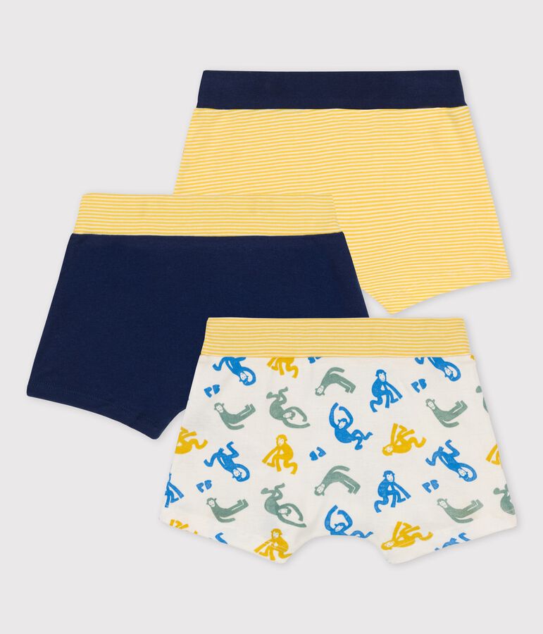 Lot de 3 boxers petit gar&ccedil;on singes en coton multicouleur