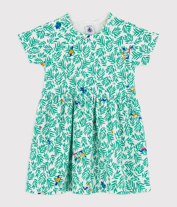 Robe en coton b&eacute;b&eacute;. blanc/multicouleur