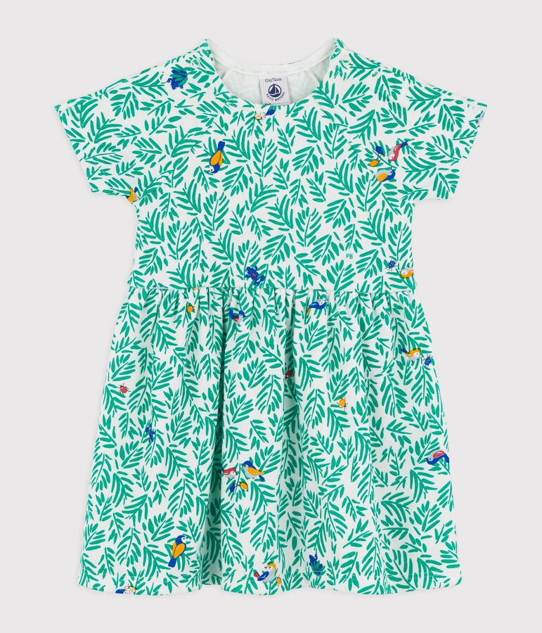 Robe en coton b&eacute;b&eacute;. blanc MARSHMALLOW/blanc MULTICO