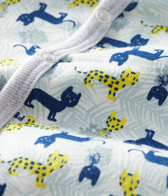 Dors bien sans pieds bébé garçon en côte blanc MARSHMALLOW/blanc MULTICO