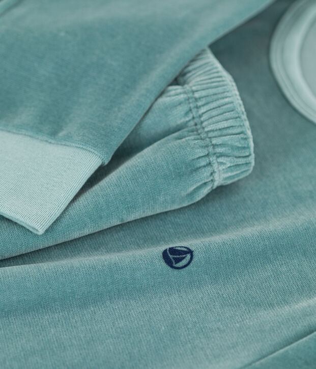 Pyjama en velours enfant mixte vert