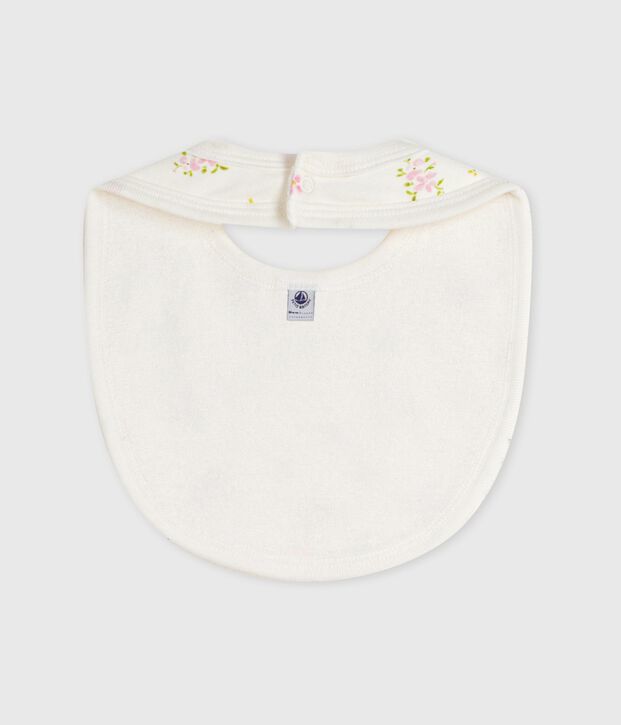 Bavoir naissance en coton imprim&eacute; blanc/multicouleur