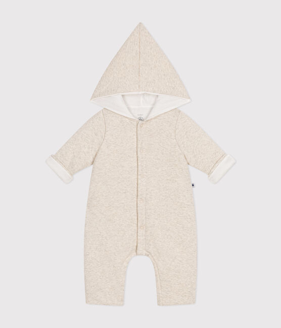Combinaison longue ouatinée à capuche en coton bébé beige MONTELIMAR CHINE