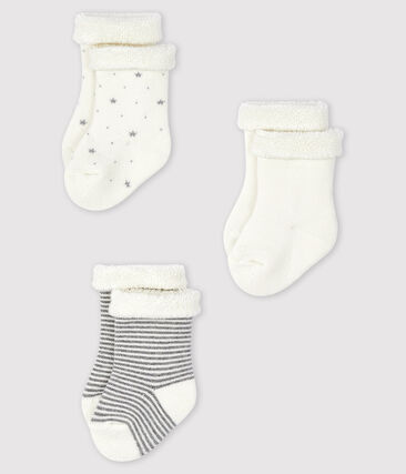 PETIT BATEAU - Trio de chaussettes bébé en tricot