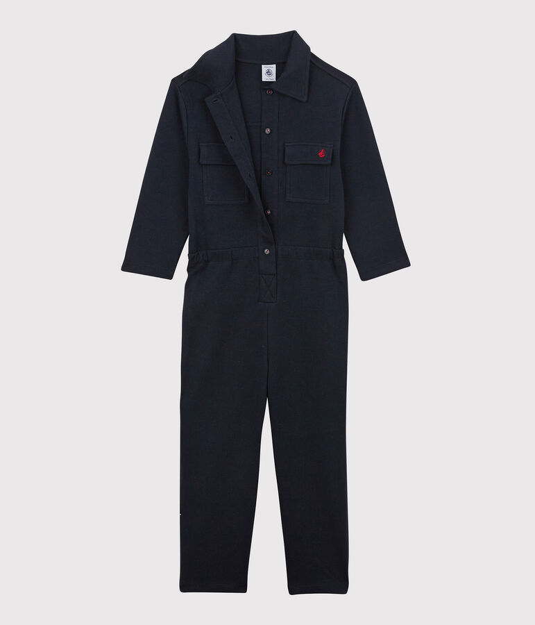 Combinaison en coton imprim&eacute;e enfant fille bleu SMOKING