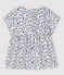 Blouse manches courtes en popeline bébé fille blanc MARSHMALLOW/blanc MULTICO