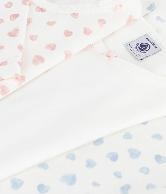 Lot de tee-shirts enfant en coton manches longues imprimé cœurs variante 1