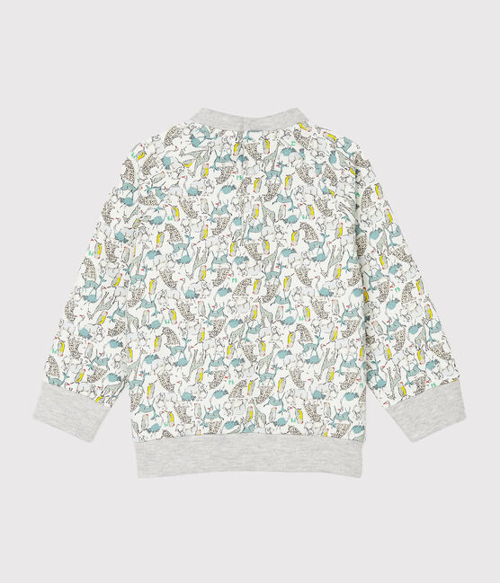 Sweatshirt bébé garçon en molleton blanc MARSHMALLOW/blanc MULTICO