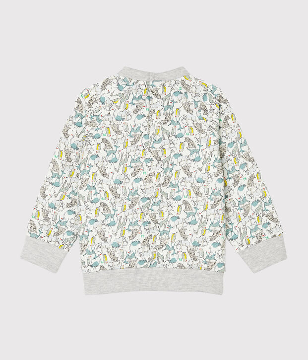 Sweatshirt b&eacute;b&eacute; gar&ccedil;on en molleton blanc/multicouleur