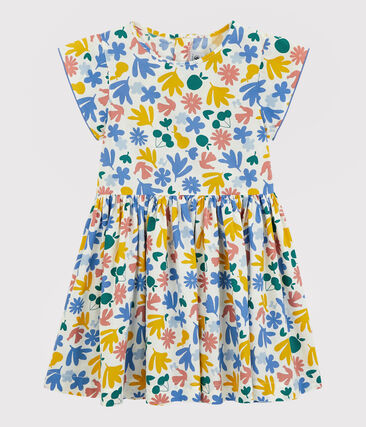 Robe manches courtes en popeline enfant fille