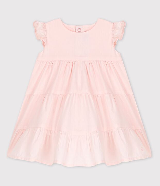 Robe sans manches b&eacute;b&eacute; en popeline rose