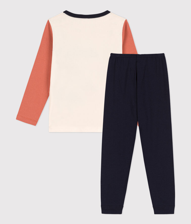 Pyjama enfant fille / gar&ccedil;on en coton bleu SMOKING/blanc MULTICO