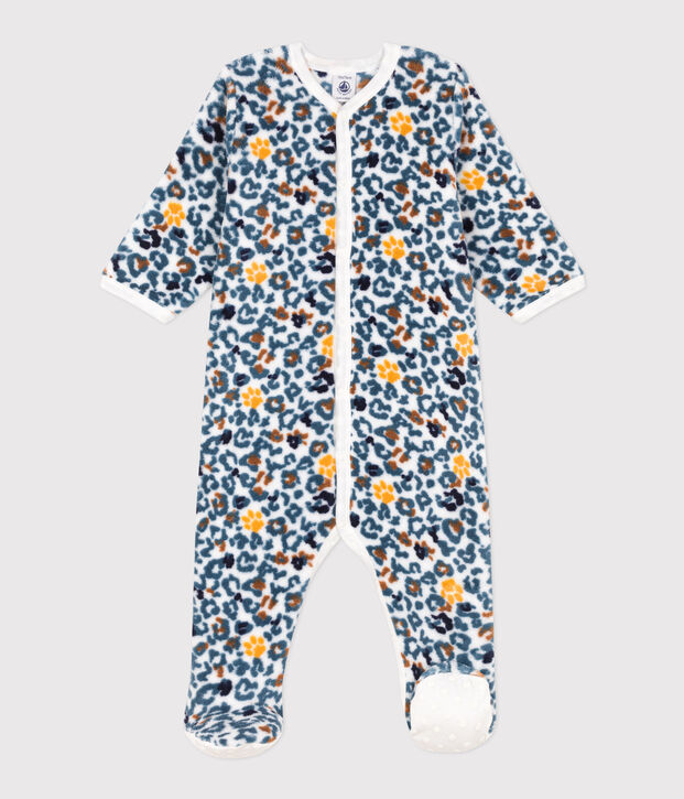 SurPyjama b&eacute;b&eacute; en polaire blanc/multicouleur