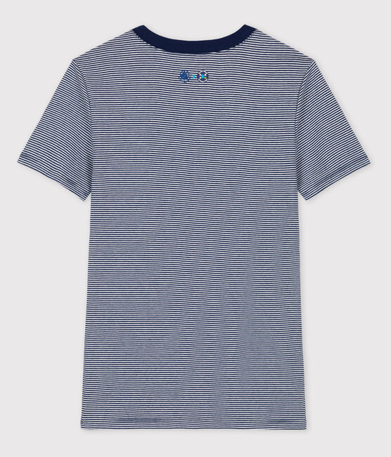 Tee-shirt L'ICONIQUE Water Family x Petit Bateau bleu MEDIEVAL/blanc MARSHMALLOW