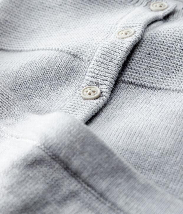 Ensemble 2 pi&egrave;ces gris b&eacute;b&eacute; en tricot de coton biologique gris