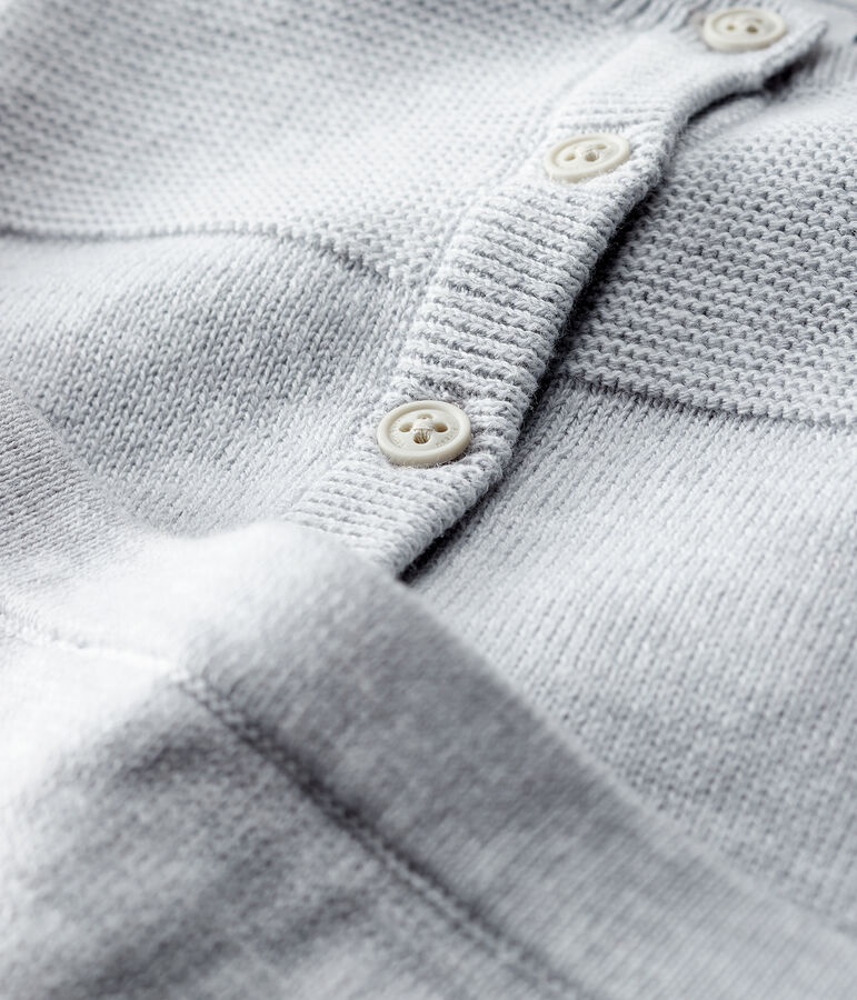 Ensemble 2 pi&egrave;ces gris b&eacute;b&eacute; en tricot de coton biologique gris POUSSIERE CHINE