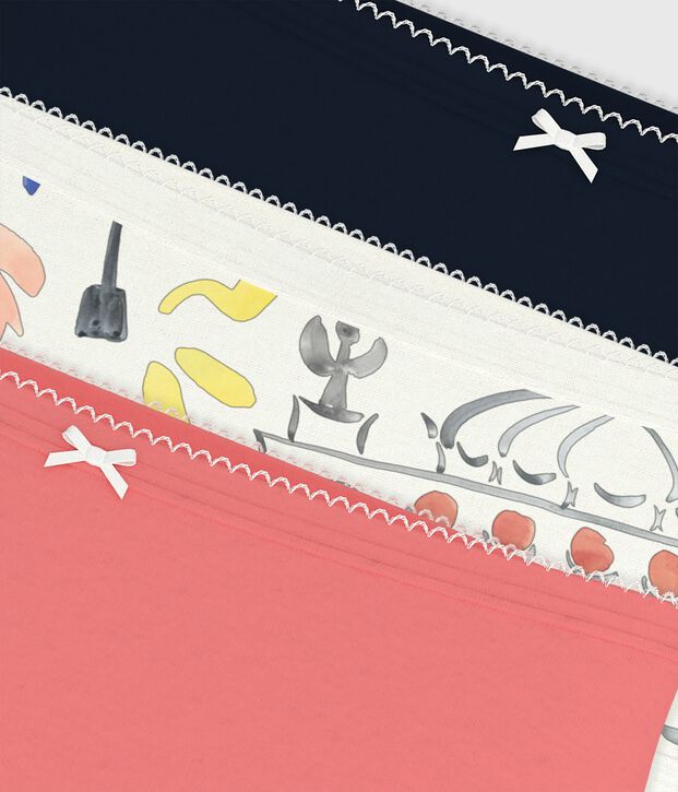 Lot de culottes taille haute enfant en coton imprim&eacute; multicouleur