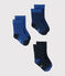 Lot de 3 paires de chaussettes bébé garçon bleu SMOKING/bleu LIMOGES