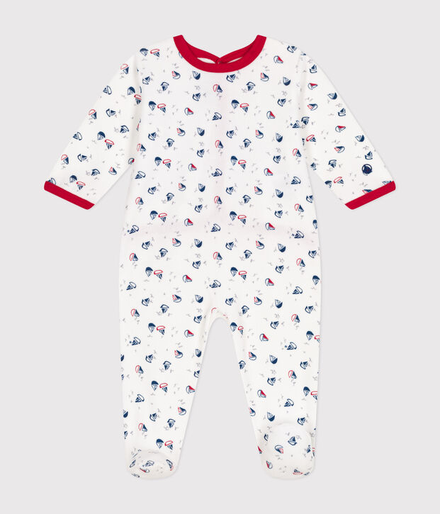 Dors bien en velours b&eacute;b&eacute; blanc/bleu/multicouleur