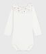 Body bébé en coton à col brodé, uni