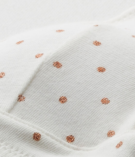 Soutien gorge paddé fille à pois blanc LAIT/marron CUIVRE