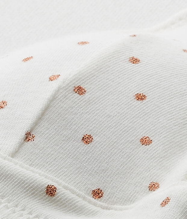 Soutien gorge padd&eacute; fille &agrave; pois blanc/marron