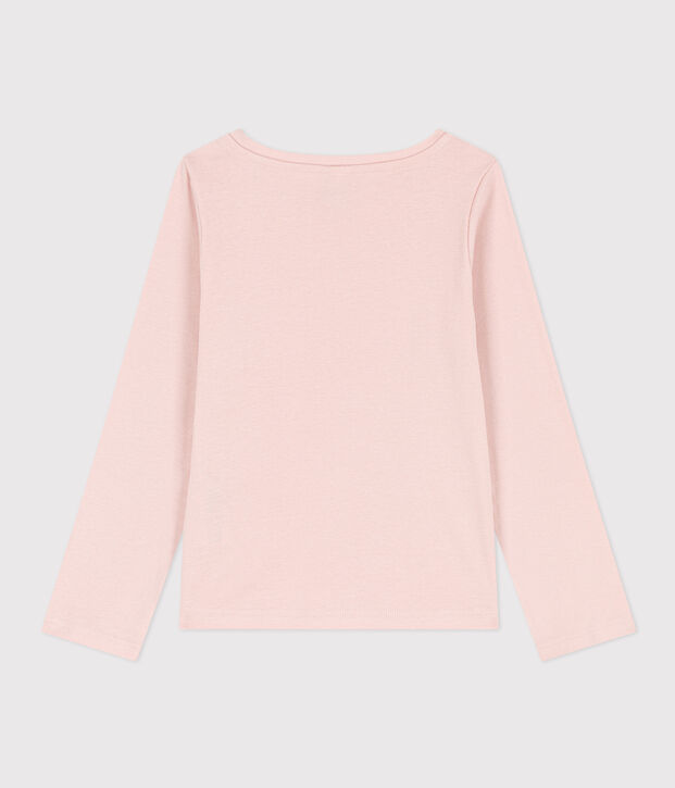 Tee-shirt manches longues en coton enfant fille rose