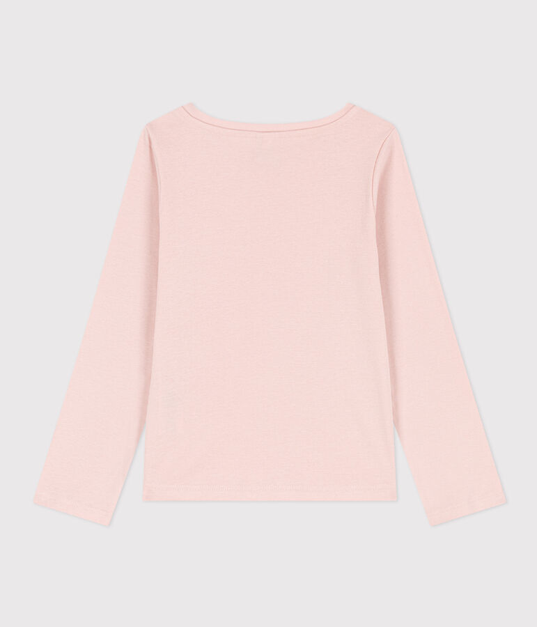 Tee-shirt manches longues en coton enfant fille rose SALINE