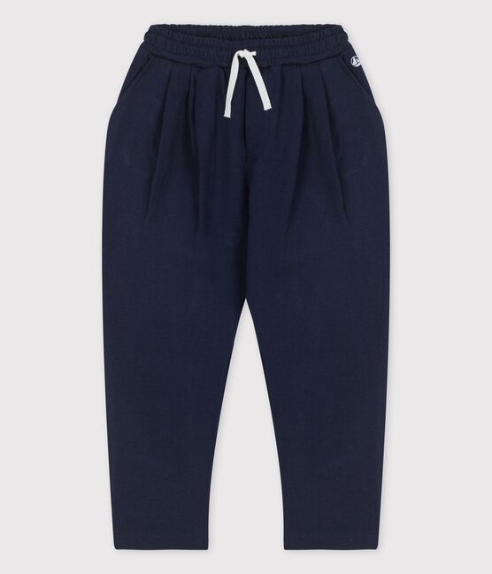 Pantalon confortable en coton enfant garçon bleu SMOKING