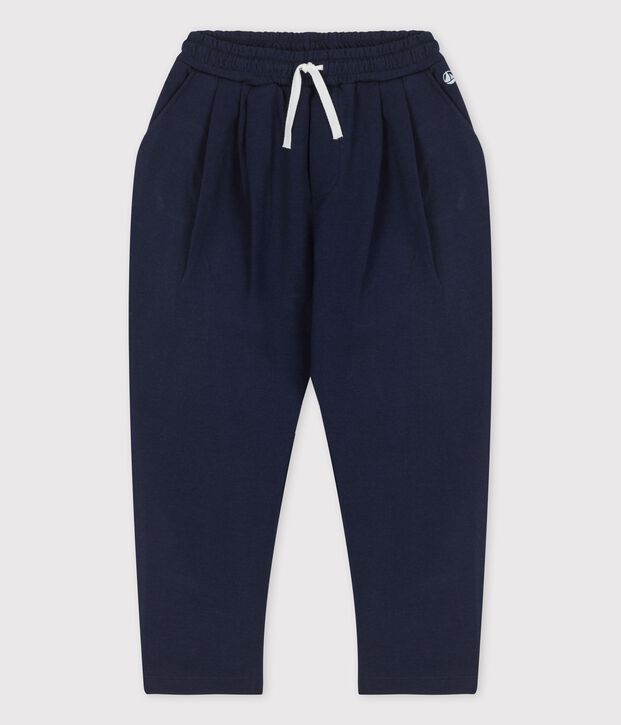 Pantalon confortable en coton enfant gar&ccedil;on bleu