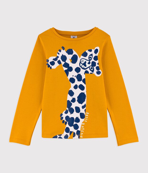 Tee-shirt manches longues en coton enfant fille jaune