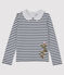 Marinière Femme Petit Bateau x Deyrolle blanc MARSHMALLOW/bleu SMOKING
