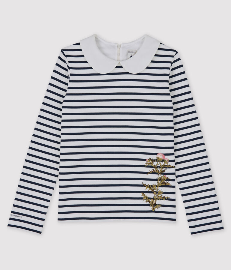 Marini&egrave;re Femme Petit Bateau x Deyrolle blanc MARSHMALLOW/bleu SMOKING