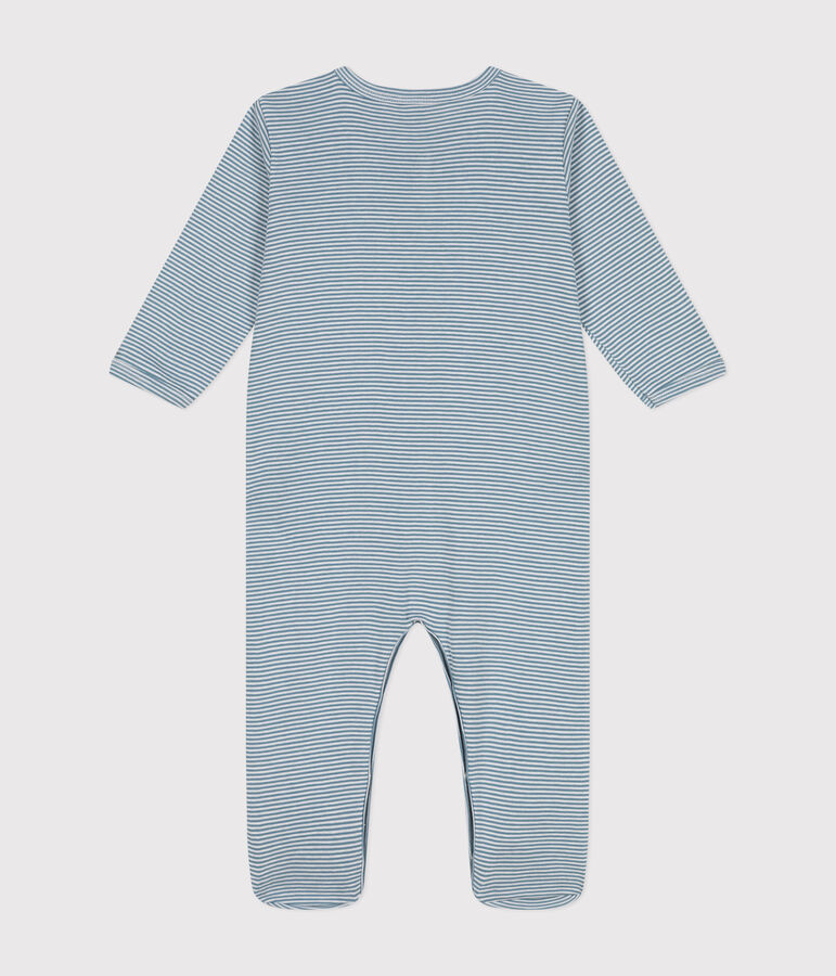 Pyjama imprim&eacute; en coton b&eacute;b&eacute; bleu ROVER/blanc MARSHMALLOW