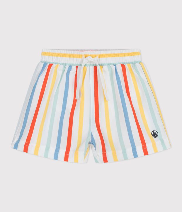 Short de bain b&eacute;b&eacute; ray&eacute; blanc/multicouleur