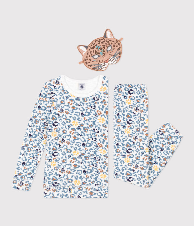 Pyjama d&eacute;guisement enfant avec un masque blanc/multicouleur