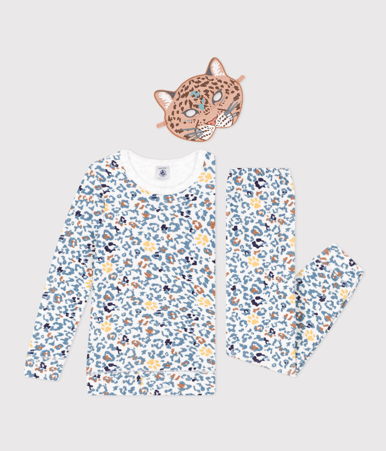 Pyjama d&eacute;guisement enfant avec un masque blanc MARSHMALLOW/blanc MULTICO