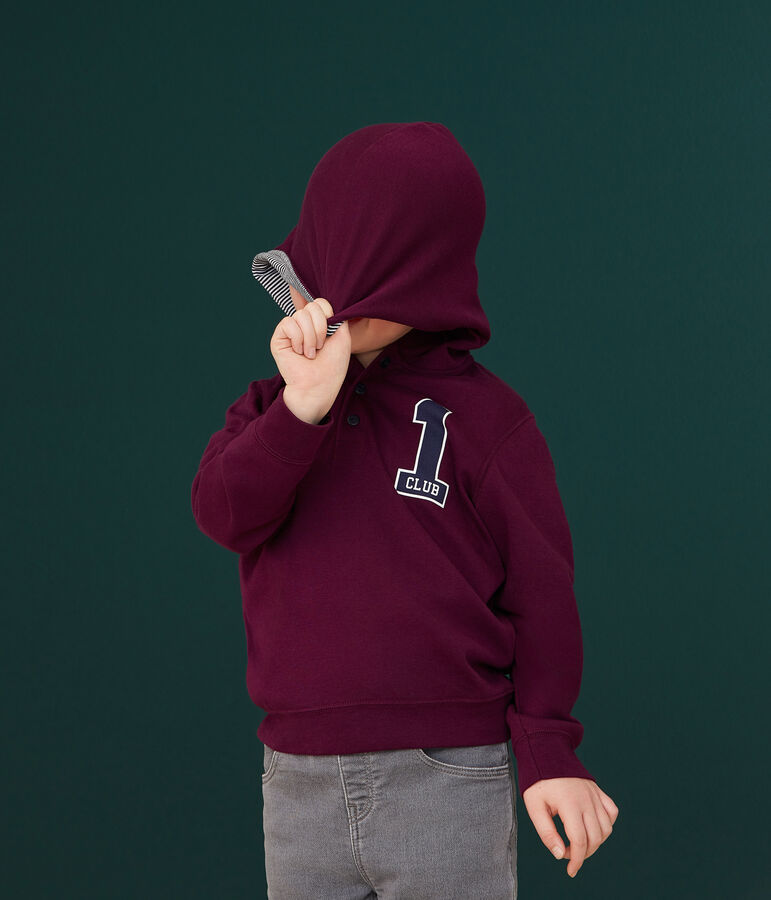 Tee-shirt &agrave; capuche enfant gar&ccedil;on violet