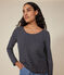 Tee-shirt Le Droit manches longues col danseuse en jersey flammé femme SMOKING/ MONTELIMAR