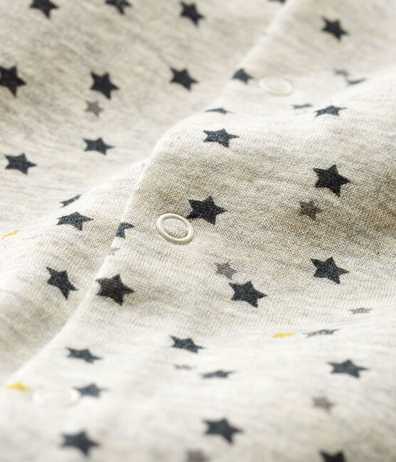 Combinaison longue bébé en laine et coton beige MONTELIMAR/blanc MULTICO