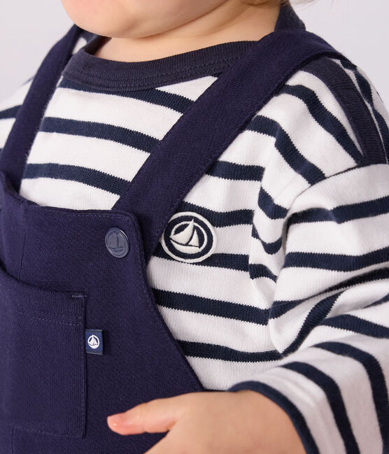 Salopette bébé en coton jambes longues, unie SOIR